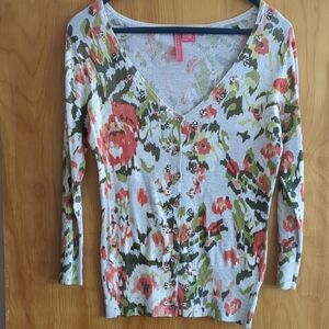 CHARLOTTE Floral V-Neck Button-Up Cardigan